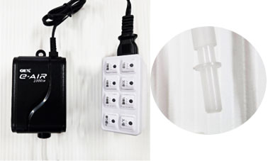 ユニバーサルジョイント付きのカニューラ送風乾燥ポンプセット